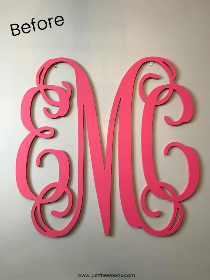 metallic gold paint for wood, gold paint for crafts, large monogram letter, pink letter M