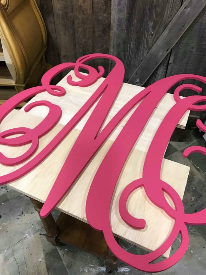 monogram letter, wooden letter, metallic gold paint