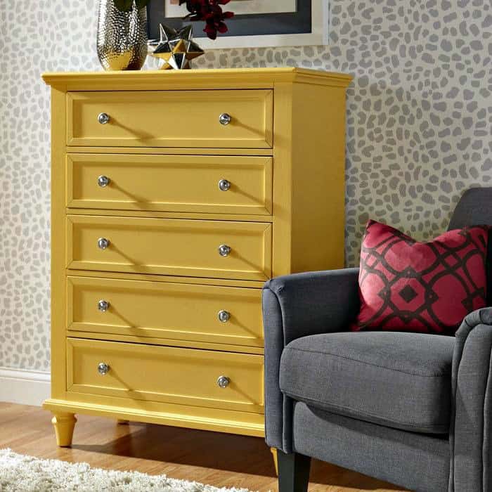 yellow dresser, yellow bedroom furniture, yellow furniture, 
