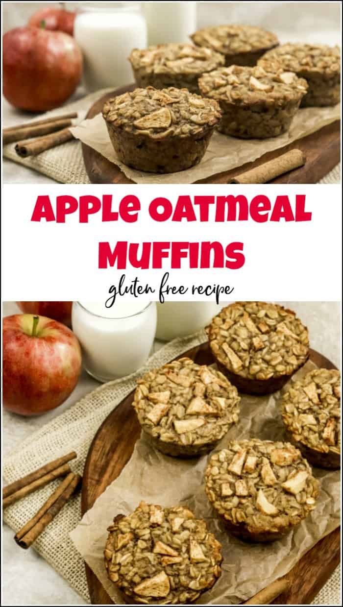 When looking for healthy breakfast muffins these apple oatmeal muffins are sure to please. This oatmeal muffin recipe packs a punch with apples and bananas. #appleoatmealmuffins #healthybreakfastmuffins #healthymuffinrecipes #healthybreakfastmuffinrecipes #bananaoatmuffins #healthyapplemuffins #glutenfreemuffins