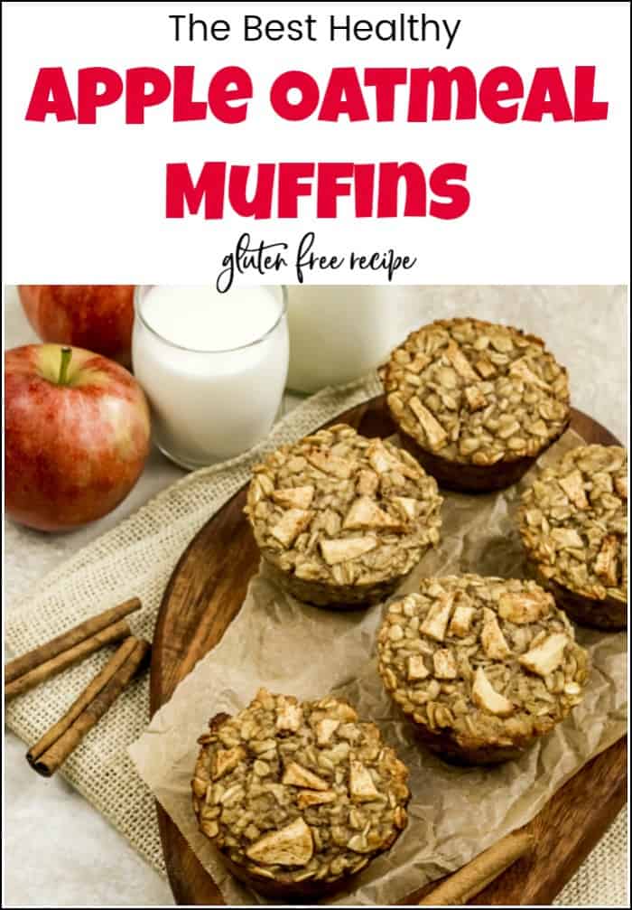 When looking for healthy breakfast muffins these apple oatmeal muffins are sure to please. This oatmeal muffin recipe packs a punch with apples and bananas. #appleoatmealmuffins #healthybreakfastmuffins #healthymuffinrecipes #healthybreakfastmuffinrecipes #bananaoatmuffins #healthyapplemuffins #glutenfreemuffins