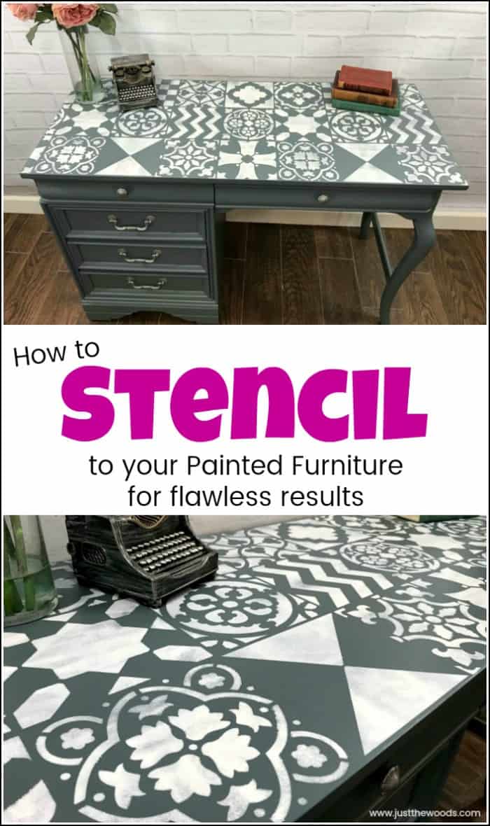 Create a painted furniture masterpiece by adding unique stencil patterns from Cutting Edge Stencils. Large wall stencils work great for furniture makeovers. #paintedfurniture #cuttingedgestencils #wallstencils #furniturestencils #stenciledfurniture #stencilideas #stencilsforpainting #stencilpatterns 