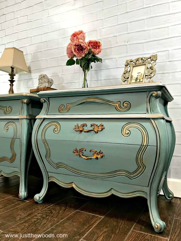 bombe chests, painted chest of drawers, vintage duck egg blue, painted furniture before and after