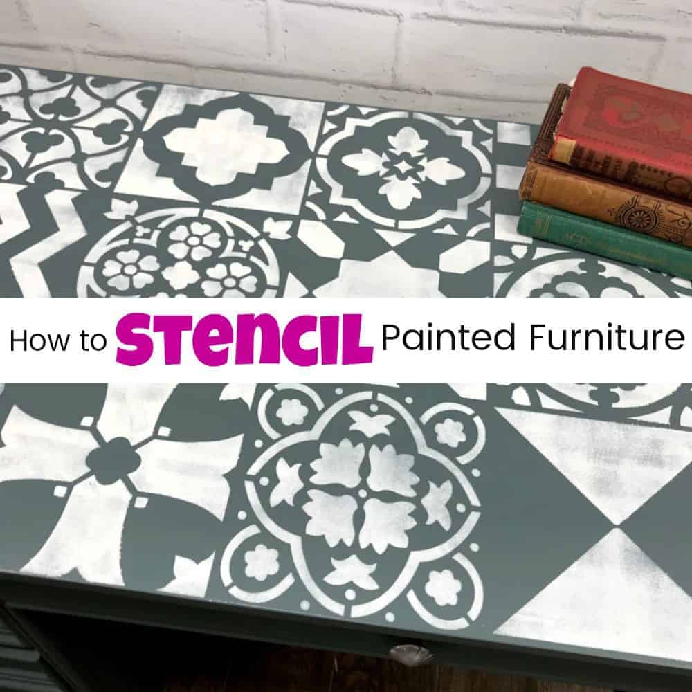 how to stencil painted furniture, stenciling furniture, stencil tutorial, stencil with paint