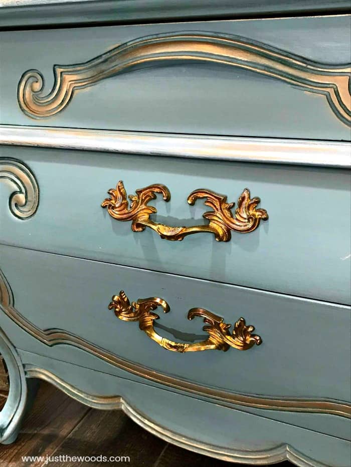 cleaned hardware on painted furniture, brass hardware on painted furniture