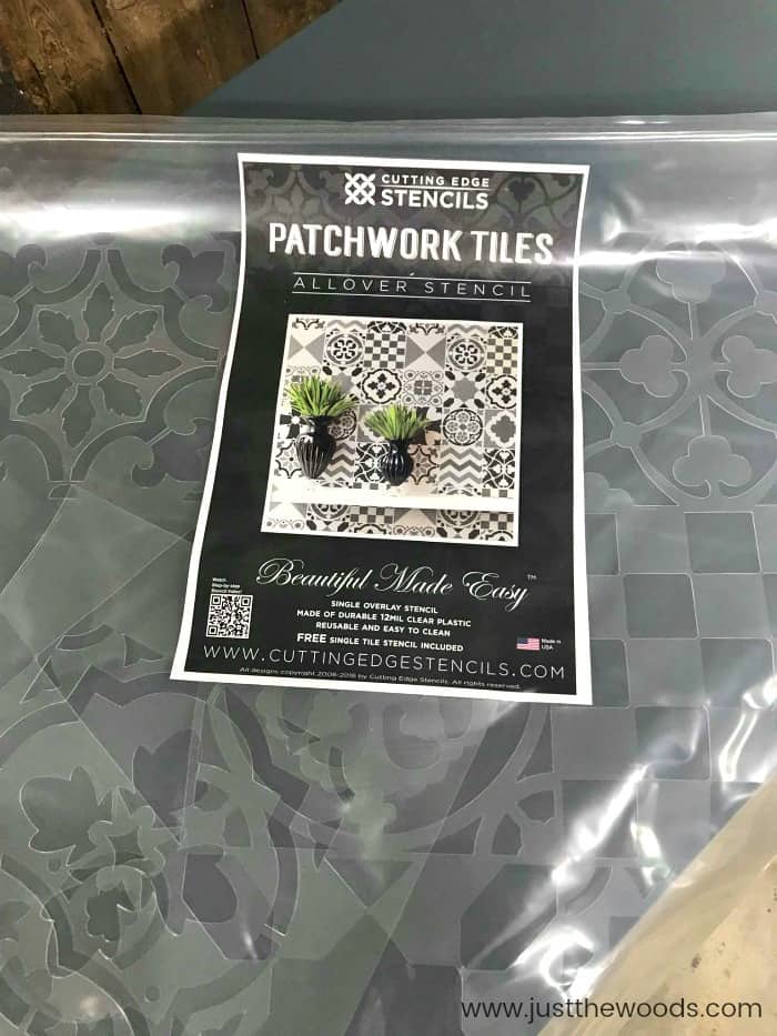 cutting edge stencils, patchwork tiles stencil, wall stencil, large wall stencil