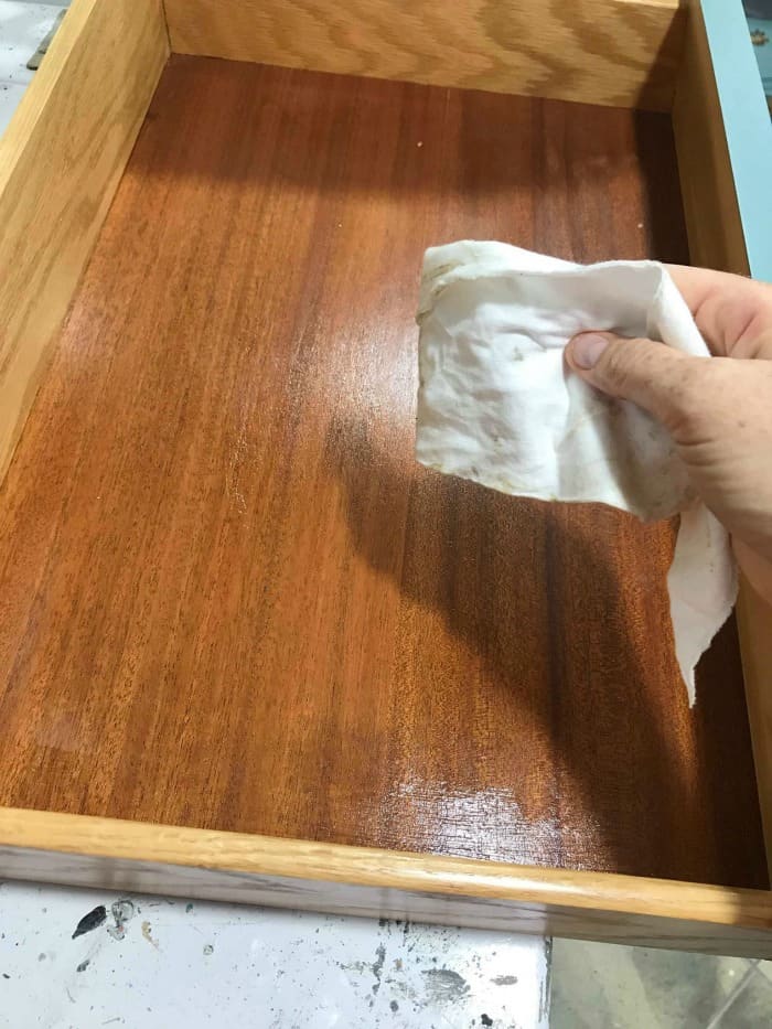 condition wood, rub lemon verbena into wood drawers, restore wood, refinish furniture