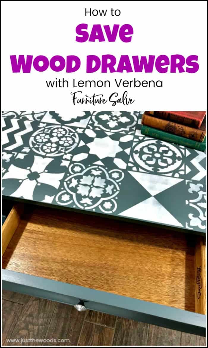 See how to use lemon verbena furniture salve to save dresser drawers, preserve & refresh wood. Save time and money on your next project with lemon verbena. Wise Owl lemon verbena furniture salve for conditioning wood and saving furniture. #lemonverbena #wiseowlverbena #lemonverbenasalve #furnituresalve #howtopreservewood #restorewooddrawers #lemonverbenawiseowl