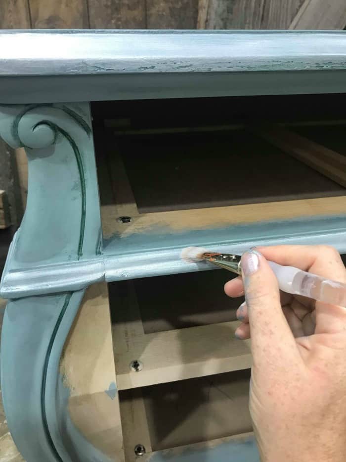 applying silver paint to furniture, metallic silver paint, metallic paint