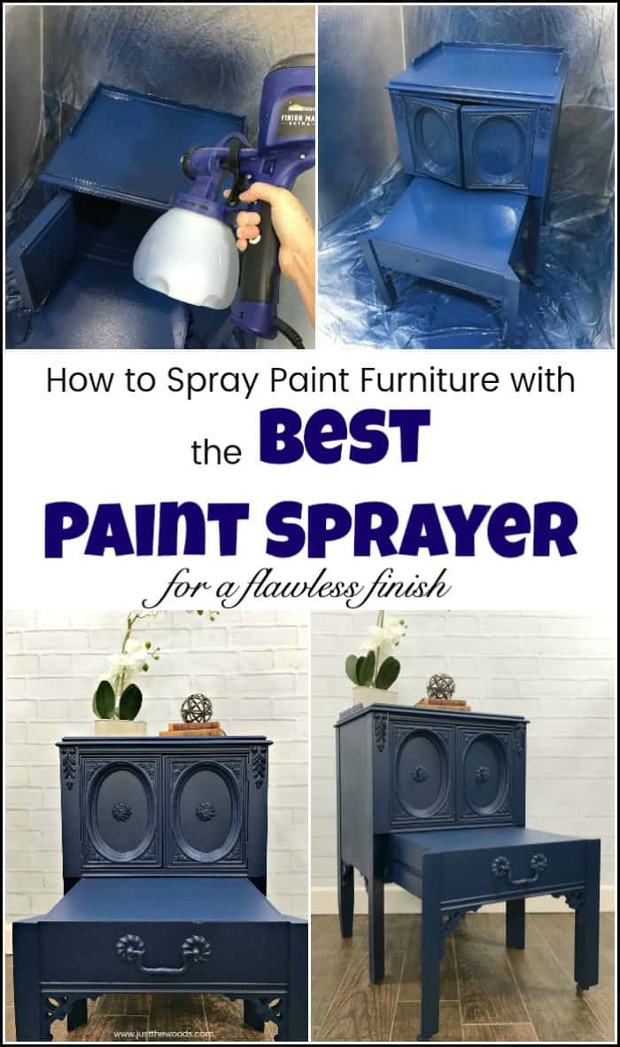 See how to spray paint furniture the easy way using the best paint sprayer. This indoor paint sprayer will make your furniture painting project a breeze. #bestpaintsprayer #paintsprayer #spraypaintfurniture #homerightpaintsprayer #howtouseapaintsprayer #spraypaintingfurniture #howtospraypaintfurniture #paintsprayers #indoorpaintsprayers