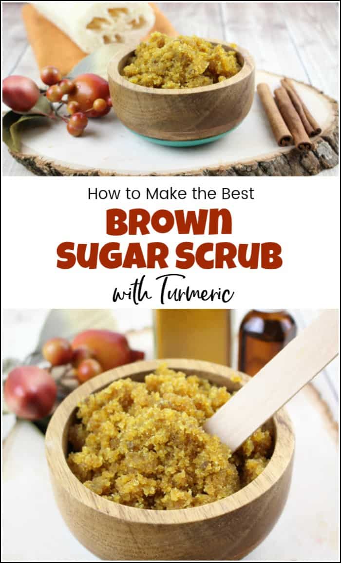 See how to make your own brown sugar scrub. Let's add turmeric and make an amazing brown sugar body scrub with so many benefits. Homemade sugar scrub with turmeric and cinnamon bark is a great homemade exfoliator. #brownsugarscrub #homemadesugarscrub #sugarscrubrecipe #diysugarscrub #homemadebodyscrub