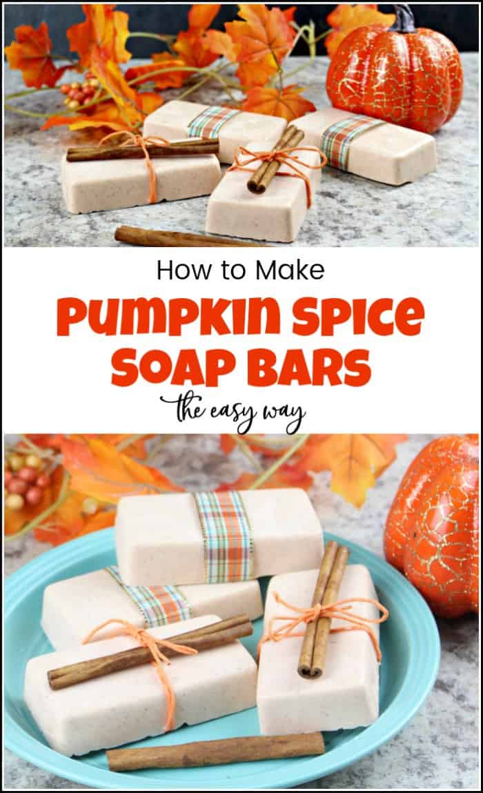 See how to make soap at home with this super easy DIY soap bars recipe in the all loved pumpkin spice scent. You will love this all natural soap. #pumpkinspice #DIYsoap #DIYsoapbars #homemadesoap #howtomakesoap #pumpkinsoap #handmadesoap #soapmaking