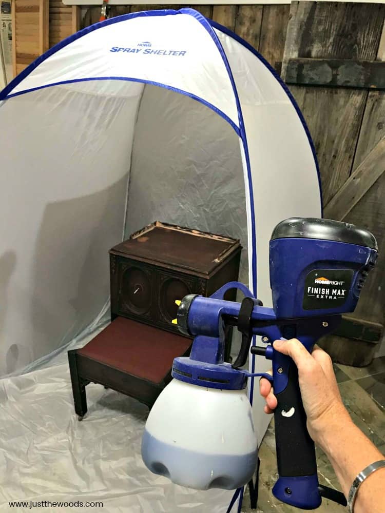 How to Spray Paint Furniture Outside: HomeRight Spray Shelter Review -  Thrift Diving 