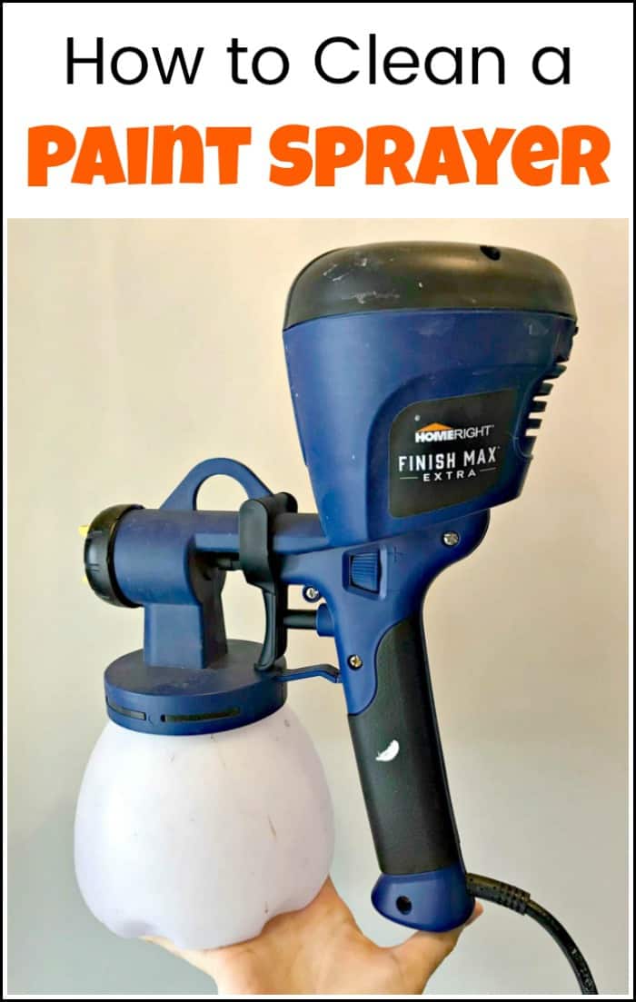 See how to clean a paint sprayer. After you use your paint sprayer for your latest DIY project make sure you are cleaning the paint sprayer thoroughly. #howtocleanapaintsprayer #paintsprayercleaning #homerightpaintsprayer #hvlppaintsprayer #cleanspraygun #cleaningpaintsprayer