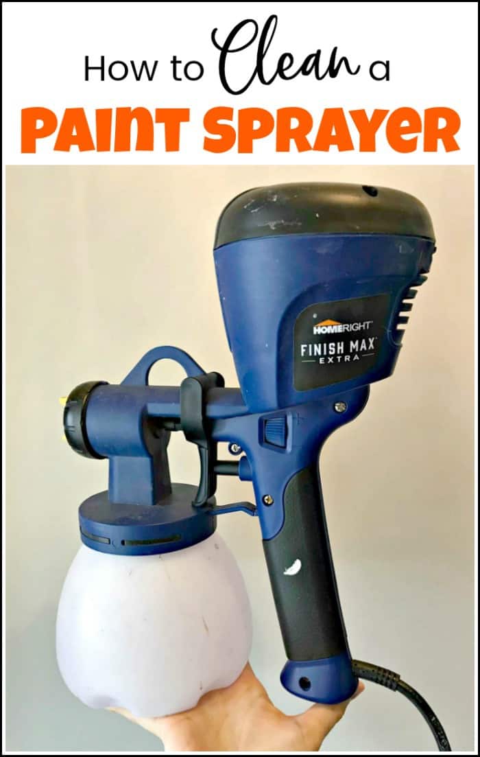 See how to clean a paint sprayer. After you use your paint sprayer for your latest DIY project make sure you are cleaning the paint sprayer thoroughly. #howtocleanapaintsprayer #paintsprayercleaning #homerightpaintsprayer #hvlppaintsprayer #cleanspraygun #cleaningpaintsprayer