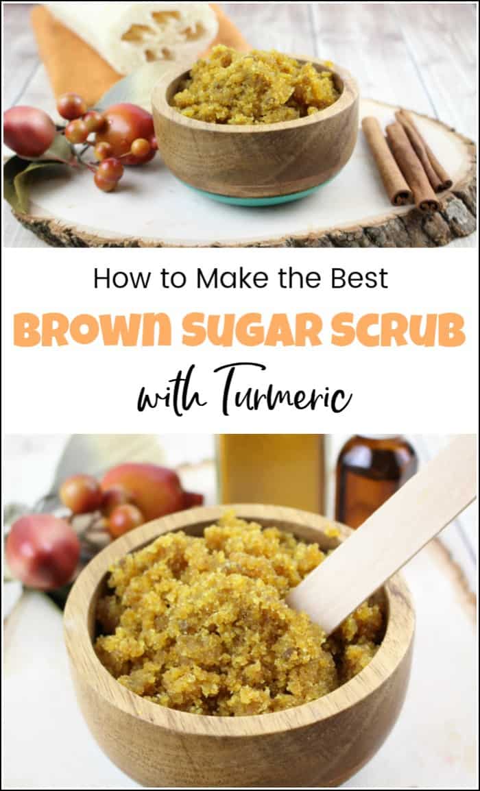 See how to make your own brown sugar scrub. Let's add turmeric and make an amazing brown sugar body scrub with so many benefits. Homemade sugar scrub with turmeric and cinnamon bark is a great homemade exfoliator. #brownsugarscrub #homemadesugarscrub #sugarscrubrecipe #diysugarscrub #homemadebodyscrub