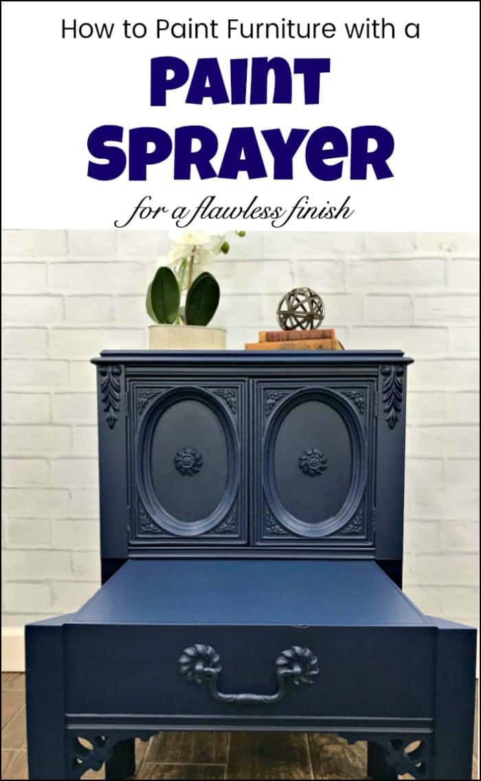 See how to spray paint furniture the easy way using the best paint sprayer. This indoor paint sprayer will make your furniture painting project a breeze. #bestpaintsprayer #paintsprayer #spraypaintfurniture #homerightpaintsprayer #howtouseapaintsprayer #spraypaintingfurniture #howtospraypaintfurniture #paintsprayers #indoorpaintsprayers