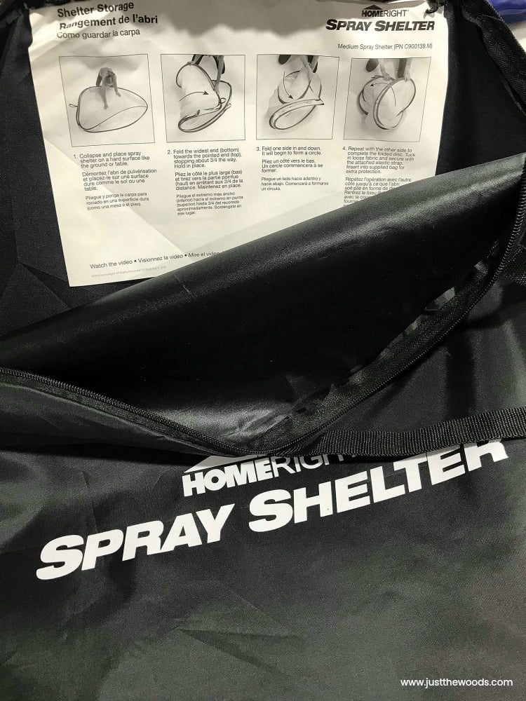 homeright spray shelter storage