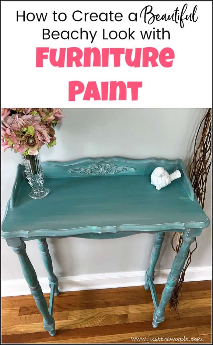 When painting furniture make sure to use quality furniture paint products. See how to paint furniture in layers for a beach style finish with chalk paint. #paintedfurniture #furniturepaint #layeringpaint #beachstyle #paintedtable #chalkpaintedfurniture #paintingfurniture 