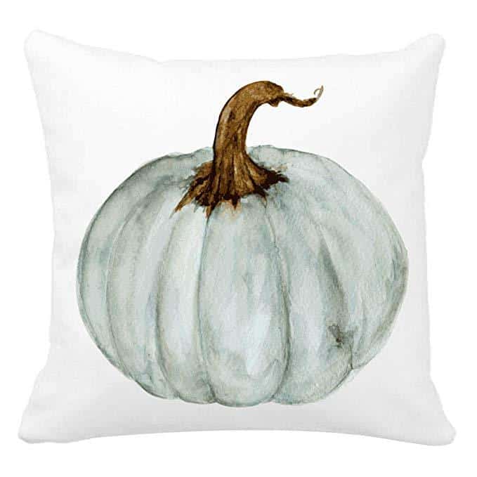 blue pumpkin, watercolor pumpkin, pumpkin pillow, pumpkin decor