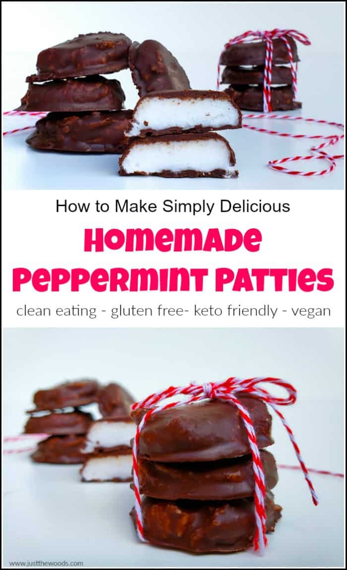 Homemade peppermint patties are the best when they fit into your healthy lifestyle without all that added sugar. This healthy peppermint patty recipe fits in with those following a clean eating lifestyle, a gluten-free diet and it's also keto friendly. When you are craving that peppermint patty candy but don't need the refined sugar these are a no-brainer. #homemadepeppermintpatties #peppermintpattyrecipe #christmastreatrecipes 