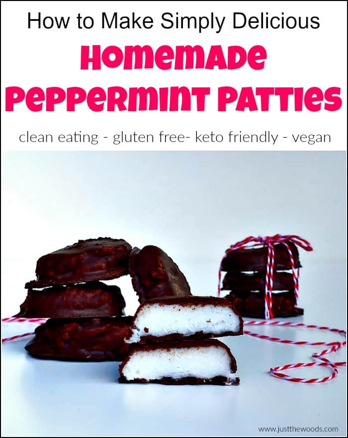 Homemade peppermint patties are the best when they fit into your healthy lifestyle without all that added sugar. This healthy peppermint patty recipe fits in with those following a clean eating lifestyle, a gluten-free diet and it's also keto friendly. When you are craving that peppermint patty candy but don't need the refined sugar these are a no-brainer. #homemadepeppermintpatties #peppermintpattyrecipe #christmastreatrecipes 