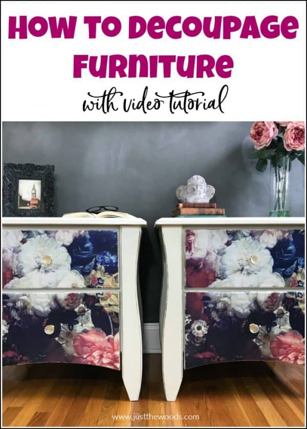 Decoupage Furniture Tutorial How to Add Tissue to Painted Furniture