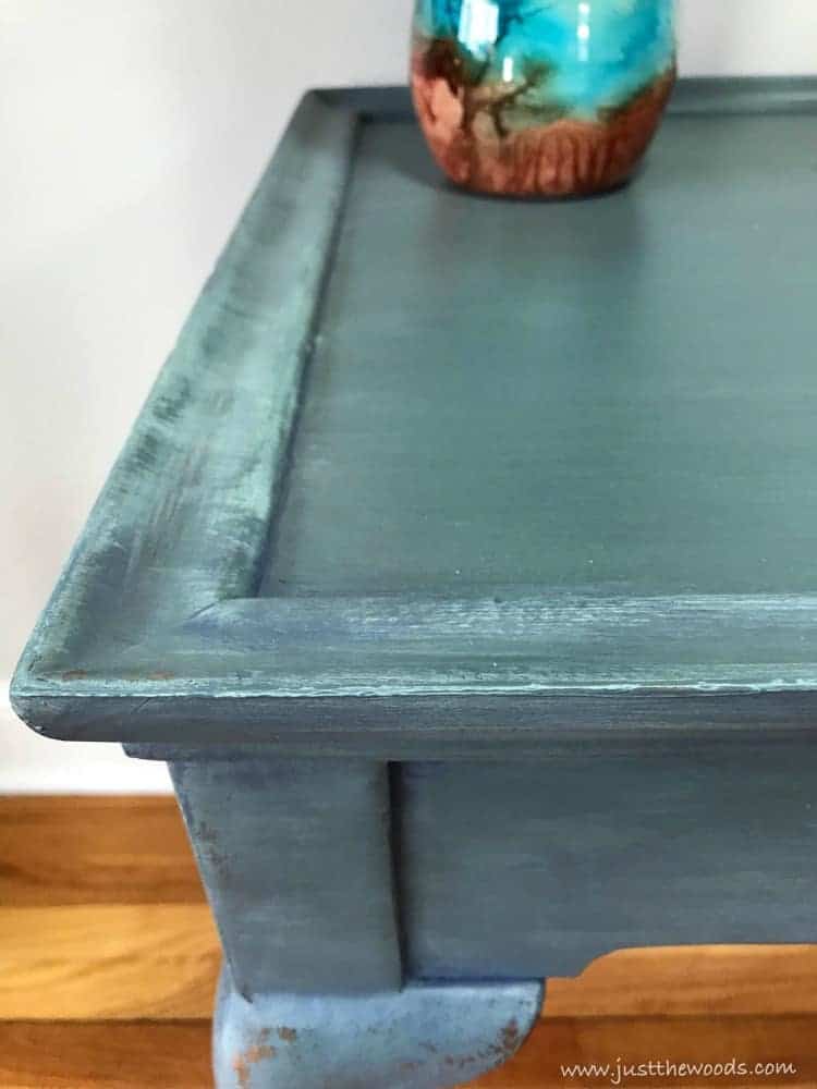 coastal painted table, blue painted table, layering paint, chalk painted table, painted layers