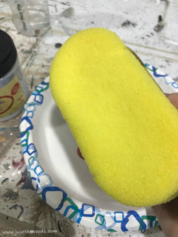 yellow applicator sponge, seal painted furniture, layering paint