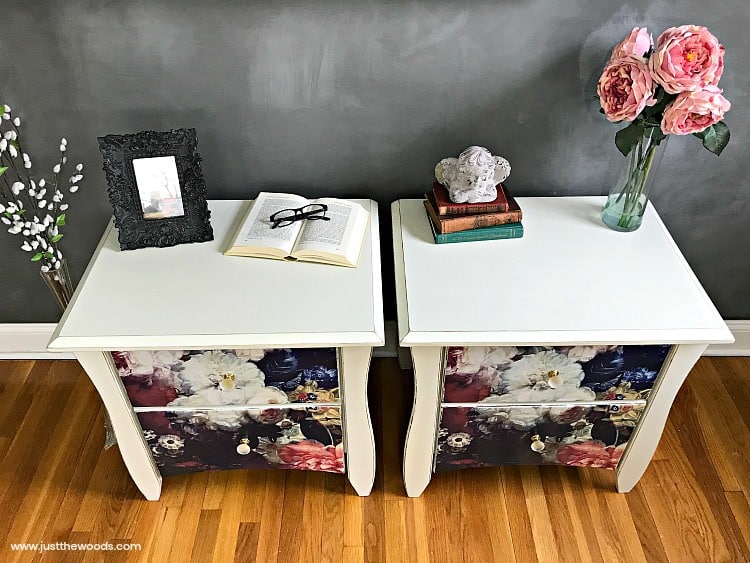 shabby chic painted furniture, Decoupage Furniture, flowers on painted tables, drawers decoupage