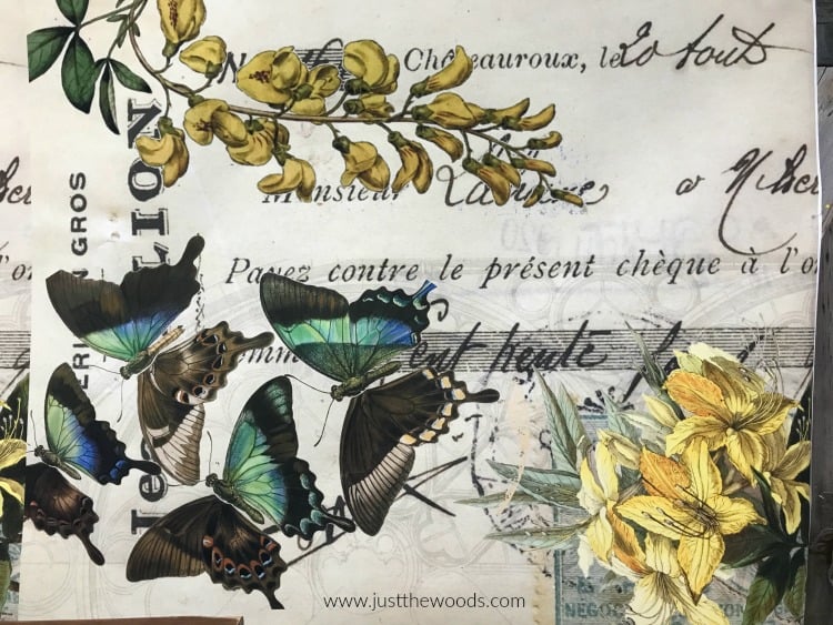 vintage butterfly paper, decoupage paper, paper for decoupage, decoupage on wood