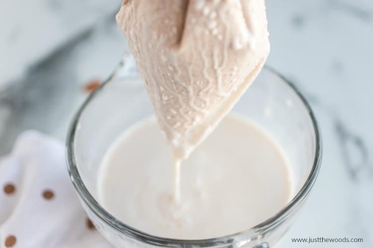 How to Make Almond Milk at Home remove almonds from almond milk, milk bag, nut bag, strain almond pulp