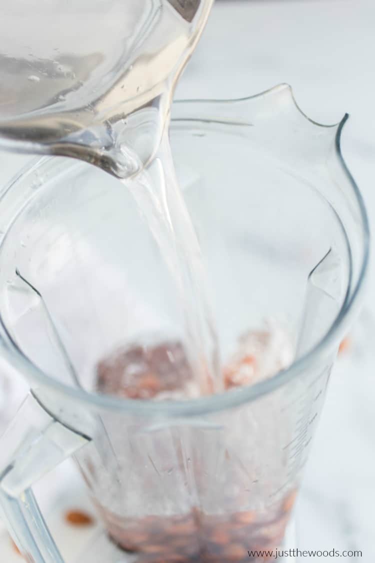 make almond milk with water, making almond milk in blender