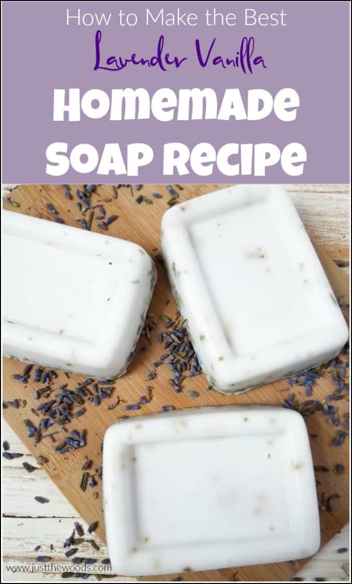 This homemade soap recipe is easy and smells amazing. See how to make your own soap at home without lye with this lavender vanilla DIY soap recipe. #homemadesoaprecipe #howtomakesoap #handmadesoap #soapmaking #makesoapwithoutlye #essentialoilsoap #homemadesoap 