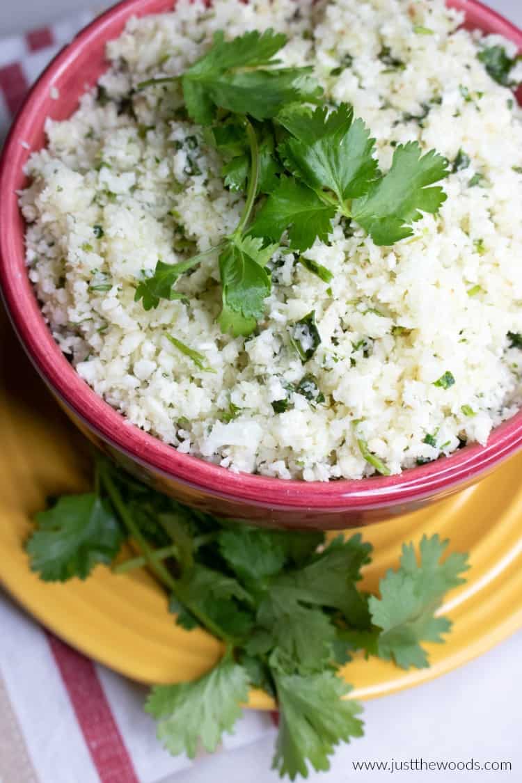 easy cauliflower rice recipes, cilantro lime cauliflower rice, cauliflower rice with cilantro