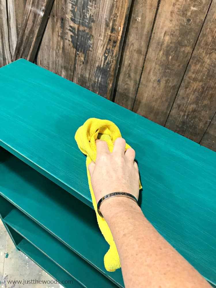 wipe painted furniture with lint free cloth, yellow cloth to remove dust