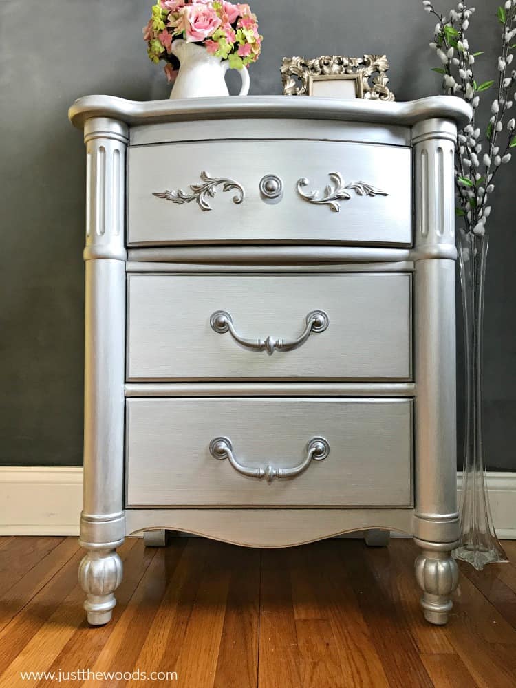 silver metallic painted furniture, painted furniture ideas