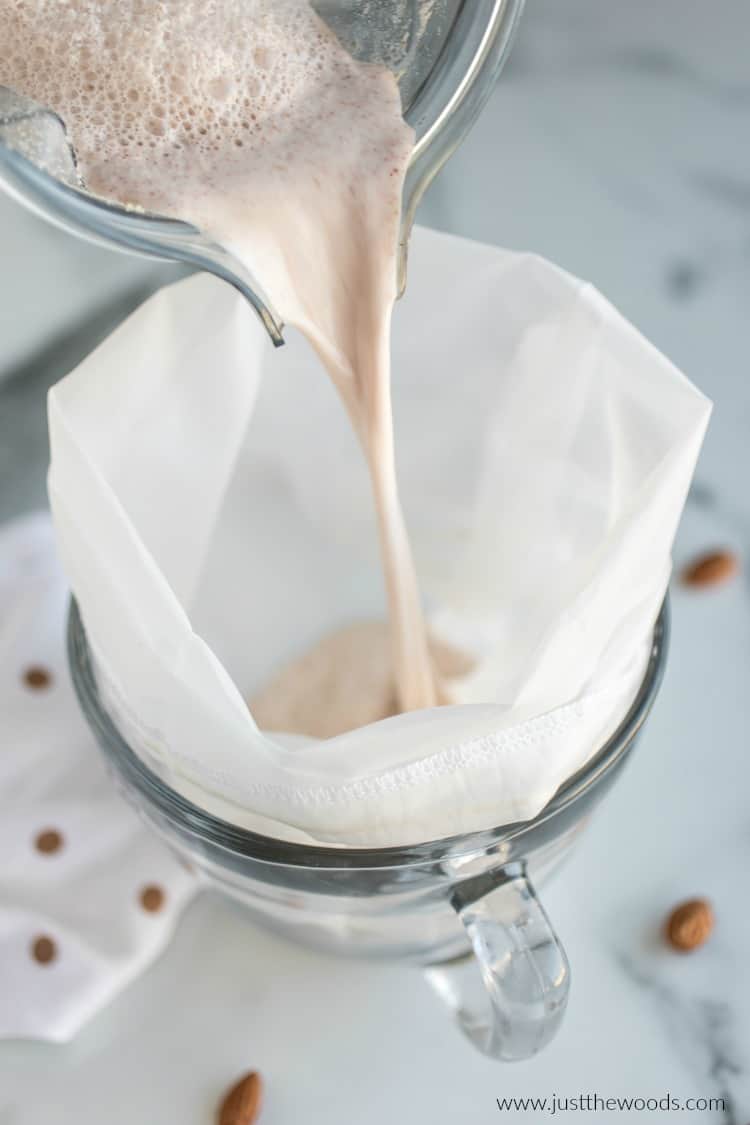 How to Make Almond Milk at Home how to strain almond milk, milk nut bag, how to make almond milk,