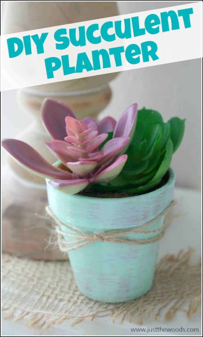 Make a beautiful DIY succulent planter the easy way. This Dollar Store craft will show you how to make DIY succulent planters with faux succulents. #diysucculentplanter #succulentplanterideas #dollarstorecraft #dollarstoreprojects #fauxsucculents #diysucculents