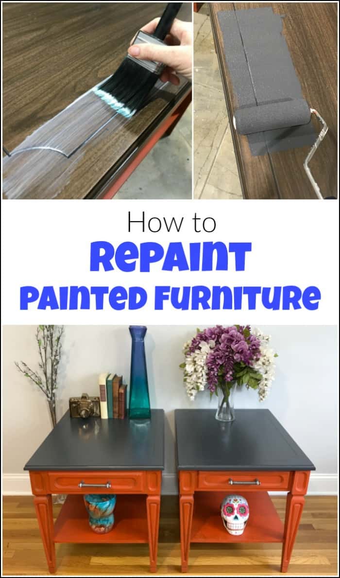 Repainting furniture is something that we avoid if possible. But when you repaint furniture or even paint over stain you need to use this furniture paint for amazing results. See how to repaint furniture with fast-drying furniture paint that works great for painting over stained wood. #repaintingfurniture #howtorepaintfurniture #paintoverstain #furniturepaint #paintedfurniture #canyoupaintoverstain 