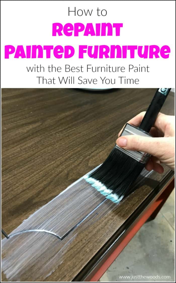 Repainting furniture is something that we avoid if possible. But when you repaint furniture or even paint over stain you need to use this furniture paint for amazing results. See how to repaint furniture with fast-drying furniture paint that works great for painting over stained wood. #repaintingfurniture #howtorepaintfurniture #paintoverstain #furniturepaint #paintedfurniture #canyoupaintoverstain 