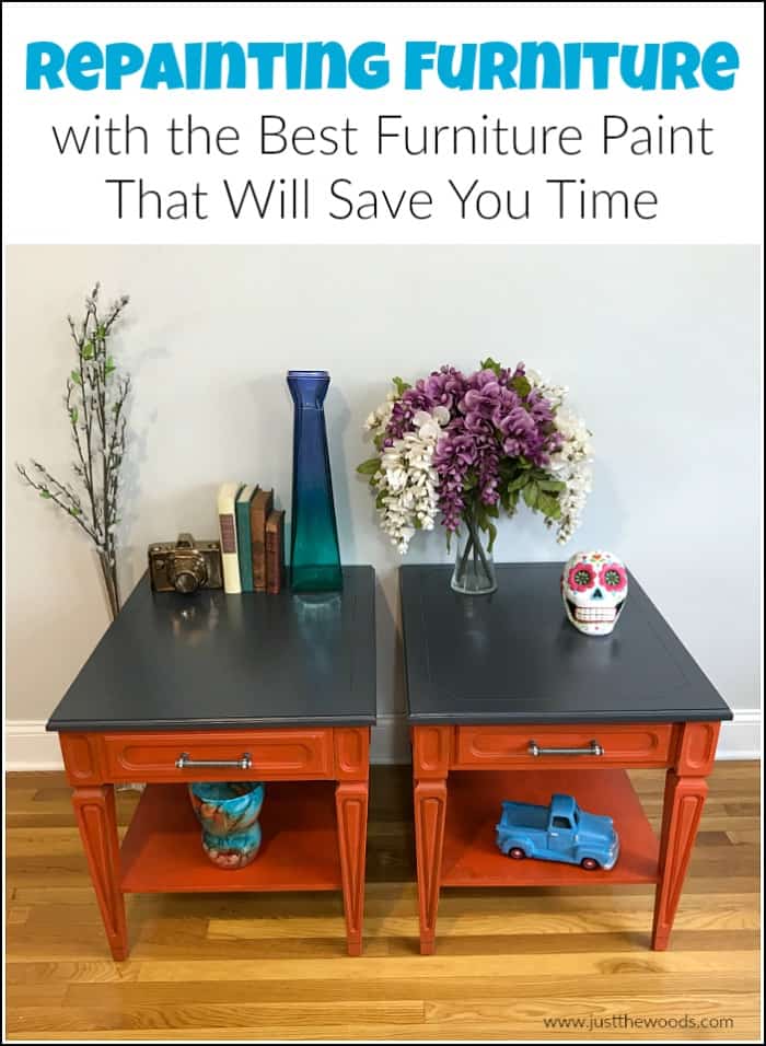 How to Paint Over Stained Wood Furniture Repainting furniture is something that we avoid if possible. But when you repaint furniture or even paint over stain you need to use this furniture paint for amazing results. See how to repaint furniture with fast-drying furniture paint that works great for painting over stained wood. #repaintingfurniture #howtorepaintfurniture #paintoverstain #furniturepaint #paintedfurniture #canyoupaintoverstain 