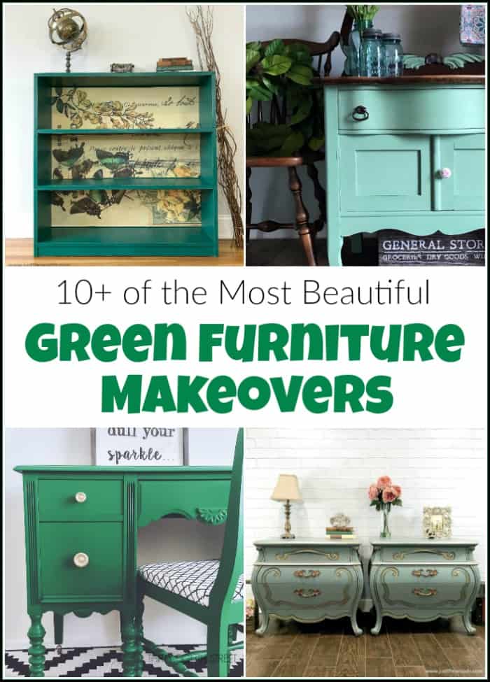 Green furniture is completely underrated if you ask me. Check out these gorgeous painted green furniture makeovers to fall in love with the color green. #greenfurniture #greenpaintedfurniture #greenmakeovers #greenfurnituremakeovers #paintedfurniture #greenfurniturepaint #greenpainteddesk #greenfurnitureideas