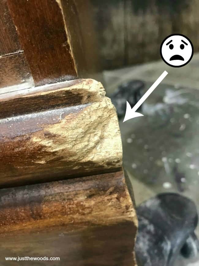 repair missing wood, bondo wood filler, how to use bondo on furniture, bondo filler, damaged wood