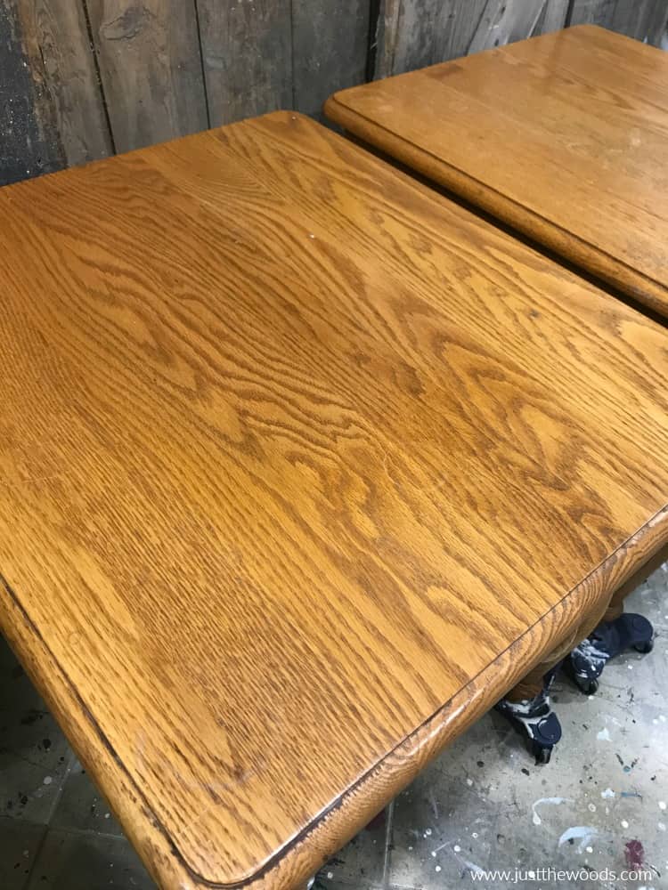 wood tabletops, woodgrain, painting old furniture