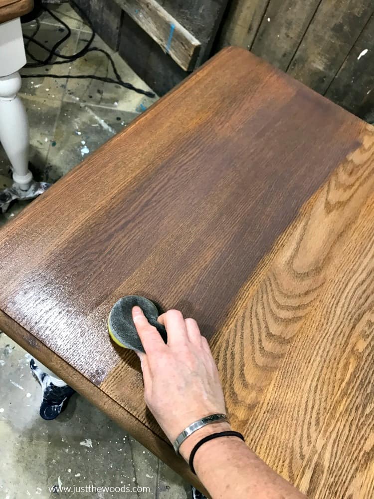 how to stain a table, how to finish a table, how to apply stain, wood stain