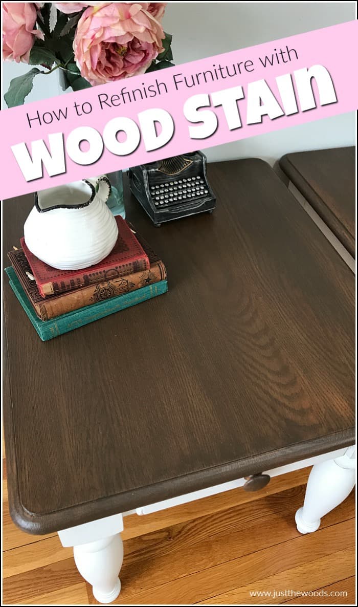 Wood stain can feel intimidating at times. See how to refinish a table with the perfect furniture stain and paint to get amazing results. Refinishing furniture with the best wood stain and furniture paint tutorial. #paintedfurniture #woodstain #howtoapplywoodstain #howtostainwoodtables #paintandstain