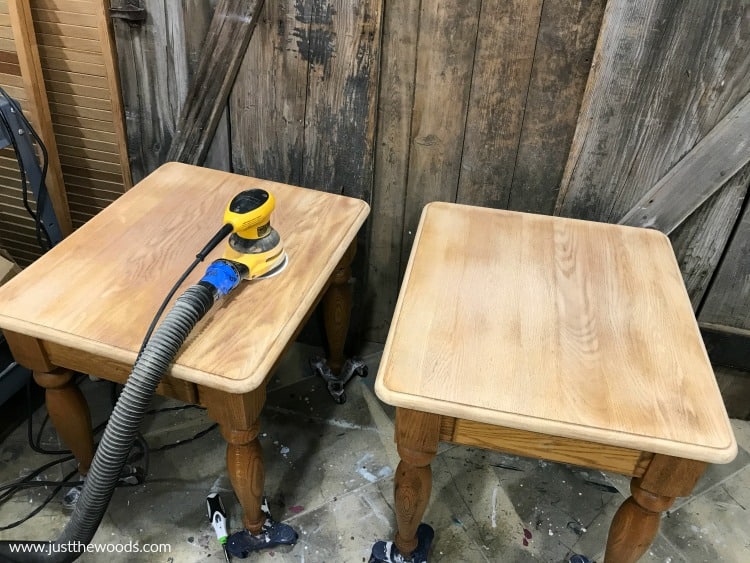 how to sand wood for stain, refinishing furniture, how to refinish tables with stain, 