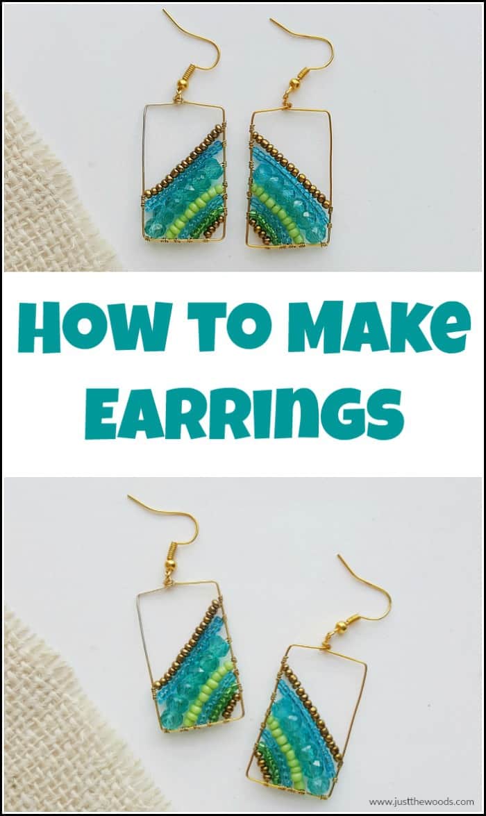 See how to make earrings with this DIY earrings tutorial. Step by step make your own beaded handmade earrings in just a few simple steps. #howtomakejewelry #diyearrings #earringmaking #handmadeearrings #howtomakebeadedearrings 