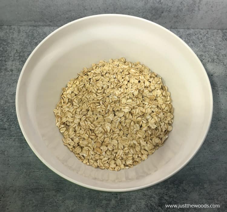 rolled oats in white bowl